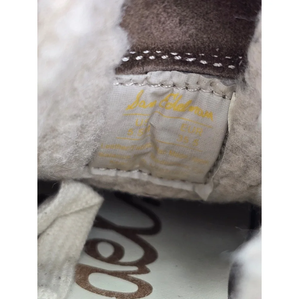 Sam Edelman Harper Cozy Sneakers Womens 5.5 Taupe Faux Fur Trim - NEW